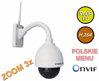 Kamera IP Foscam FI9828W - 1,3Mpix, audio, WiFi, podczerwień, obrotowa (Pan/Tilt), zoom 3x