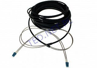 Patchcord optyczny zbrojony, zewnętrzny OPTO LC/UPC-LC/UPC duplex SM 9/125 - 50m