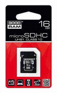 Karta pamięci microSD 16GB GOODRAM UHS1 class 10 + adapter