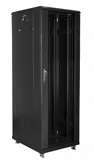 Szafa rack Lanberg 19" 37U/600x800mm drzwi szklane, stojąca, czarna (FF01-6837-12B)