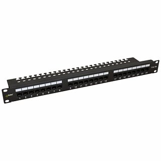 Patch panel UTP 19" Pulsar RP-U24V5 24 porty kat.5e (z organizerem kabli)