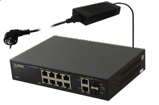 Switch PoE Pulsar SF108 - 10 portowy, 8 portów PoE 802.3af, 2 porty Gigabit, 2 porty SFP