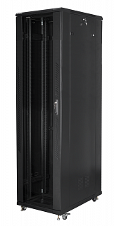 Szafa rack Lanberg 19" 47U/800x1000mm drzwi szklane, stojąca, czarna (FF01-8047-12B)