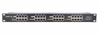 Patch panel PoE Gigabit 19" 1U - 16 portów