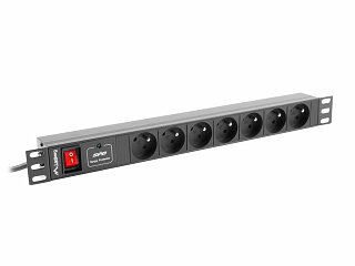 Listwa zasilająca do szafy rack 19" Lanberg - 7 gniazd PL - 2m (PDU-07E-0200-BK)