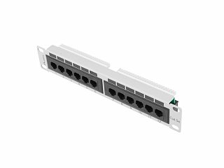 Patch panel UTP 10" Lanberg 12 portów kat.5e szary (PPU5-9012-S)