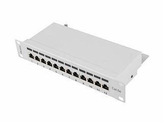 Patch panel FTP 10" Lanberg 12 portów kat.5e szary (PPF5-9012-S)