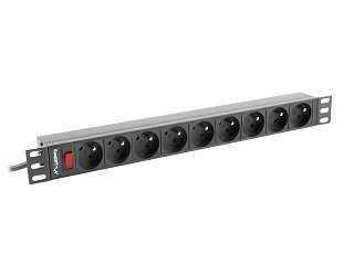 Listwa zasilająca do szafy rack 19" Lanberg - 9 gniazd PL - 3m (PDU-09E-0300-BK)