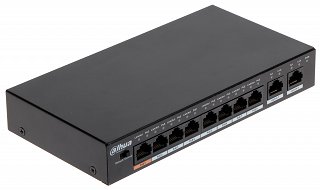 Switch PoE Dahua PFS3010-8ET-96-V2 - 10 portowy, 8 portów PoE 802.3af/at, 2 porty Gigabit Uplink