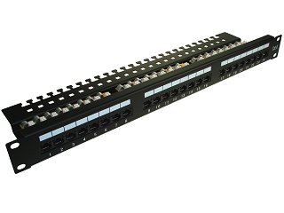 Patch panel UTP 19" 24 porty kat.6 (z organizerem kabli)