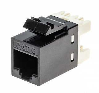 Gniazdo keystone 1xRJ45 START.LAN, kat.6, 180st., czarne