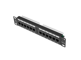 Patch panel UTP 10" Lanberg 12 portów kat.5e czarny (PPU5-9012-B)