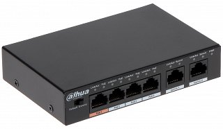 Switch PoE Dahua PFS3006-4ET-60-V2 - 6 portowy, 4 porty PoE 802.3af/at, 2 porty Uplink