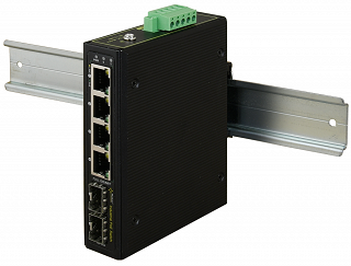 Switch przemysłowy PoE Pulsar ISFG64 - 6 portowy, 4 porty PoE 802.3af Gigabit, 2 porty SFP