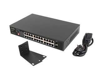 Switch Lanberg RSGE-24P-2S-360 - 24x Gigabit PoE+,2x SFP Uplink, Rack 19"