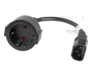 Adapter do UPS Lanberg CA-C14E-10CC-0018-BK - IEC 320 (wtyk) - gniazdo Schuko - 20cm