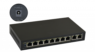 Switch PoE Pulsar S108WP - 10 portowy, 8 portów PoE 802.3af, 2 porty Uplink, bez zasilacza