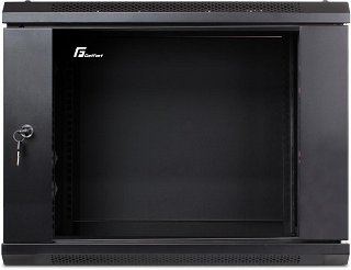 Szafa rack GetFort 19" 9U/450mm ECO v2 drzwi szklane, wisząca, czarna (WGF09-64E-WGBv2)