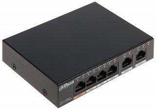 Switch PoE Dahua PFS3006-4GT-60 - 6 portowy, 4 porty PoE 802.3af/at Gigabit, 2 porty Uplink Gigabit