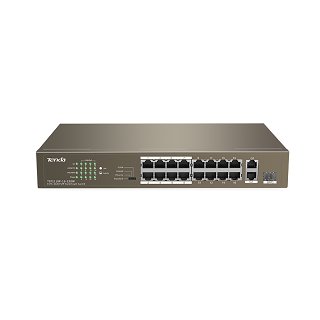 Switch Tenda TEF1118P-4-150W - 18 portowy, 16 portów PoE 802.3af/at, 2 porty Gigabit Uplink, 1 port SFP