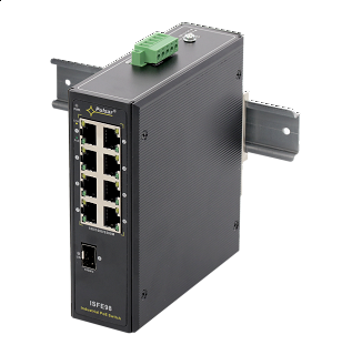 Switch przemysłowy PoE Pulsar ISFE98 - 9 portowy, 8 portów PoE 802.3af 2.5GbE, 1 port SFP+ 10Gbps