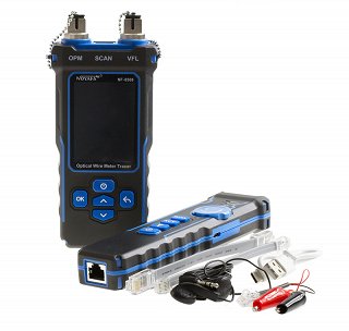 Tester okablowania i miernik mocy optycznej Noyafa NF-8508 - LCD, RJ-45, RJ-11, szukacz par, pióro świetlne VFL