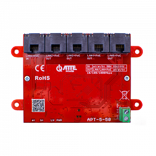 Switch PoE ATTE APT-5-50 (1xPoE IN, 4xPoE OUT, extender sygnału Ethernet)