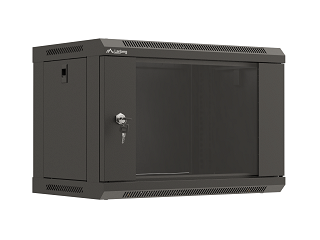 Szafa rack Lanberg 19" 6U 540x350mm drzwi szklane, wisząca, czarna (WF03-5306-10B)