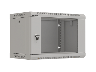 Szafa rack Lanberg 19" 6U 540x350mm drzwi szklane, wisząca, szara (WF03-5306-10S)