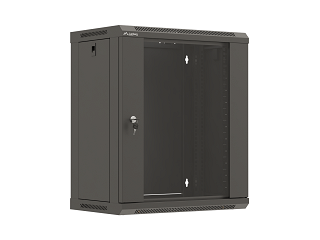 Szafa rack Lanberg 19" 12U 540x350mm drzwi szklane, wisząca, czarna (WF03-5312-10B)