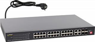 Switch PoE Pulsar SFG128-BT - 28 portowy, 24 porty Gigabit PoE 802.3af/at/bt, 4 porty Gigabit, 4 porty SFP