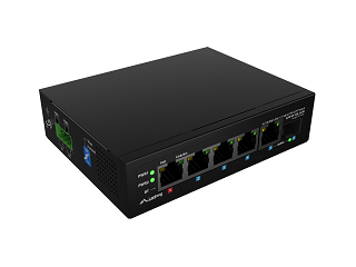 Switch Lanberg Light Industrial ILFE-4P-1GE-1S-90 - 4x PoE+, 1x Gigabit Uplink, 1x SFP